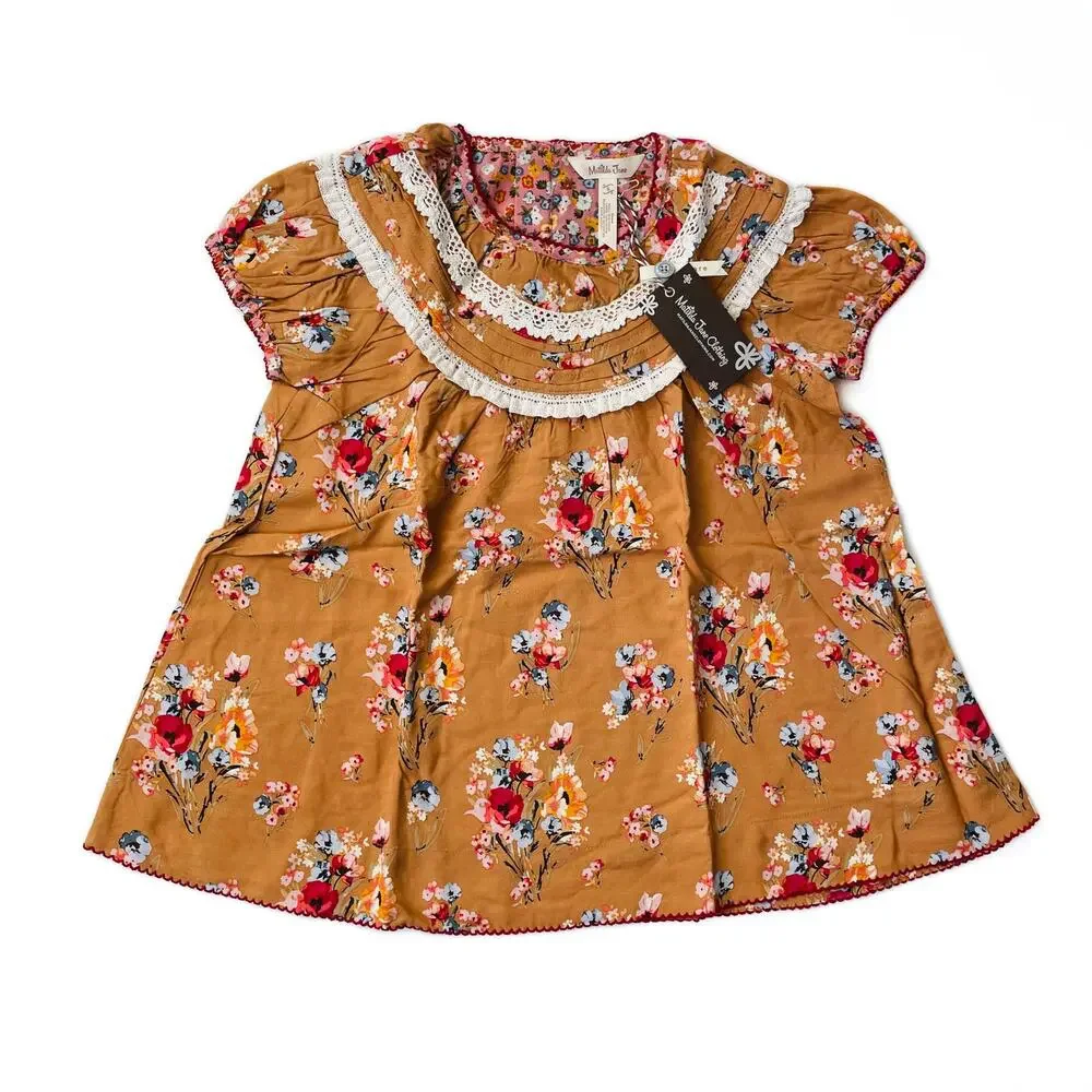 NWT Matilda Jane Size 8 Discovery Gardens Floral Blouse